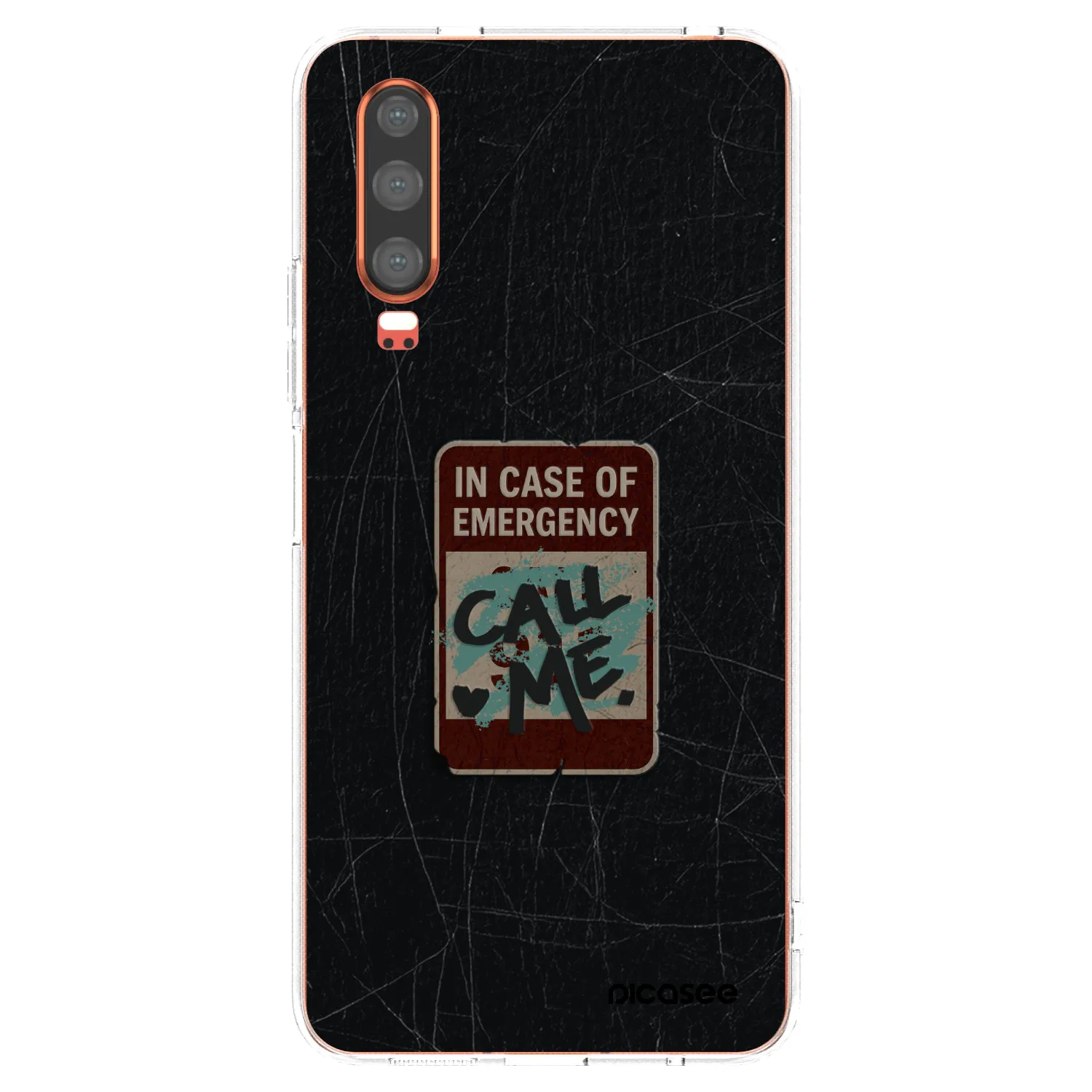 Picasee silikonový průhledný obal pro Huawei P30 - EMERGENCY