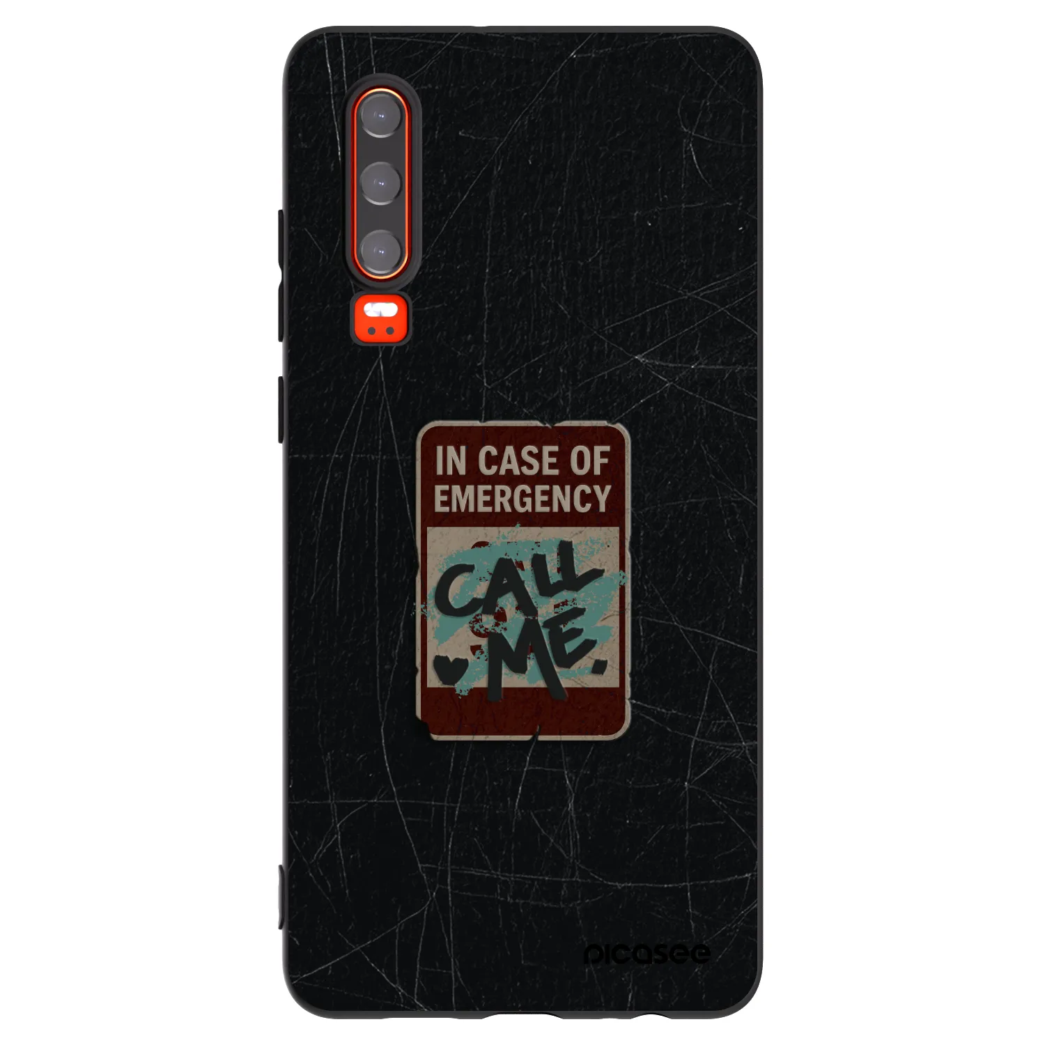 Picasee silikonový černý obal pro Huawei P30 - EMERGENCY
