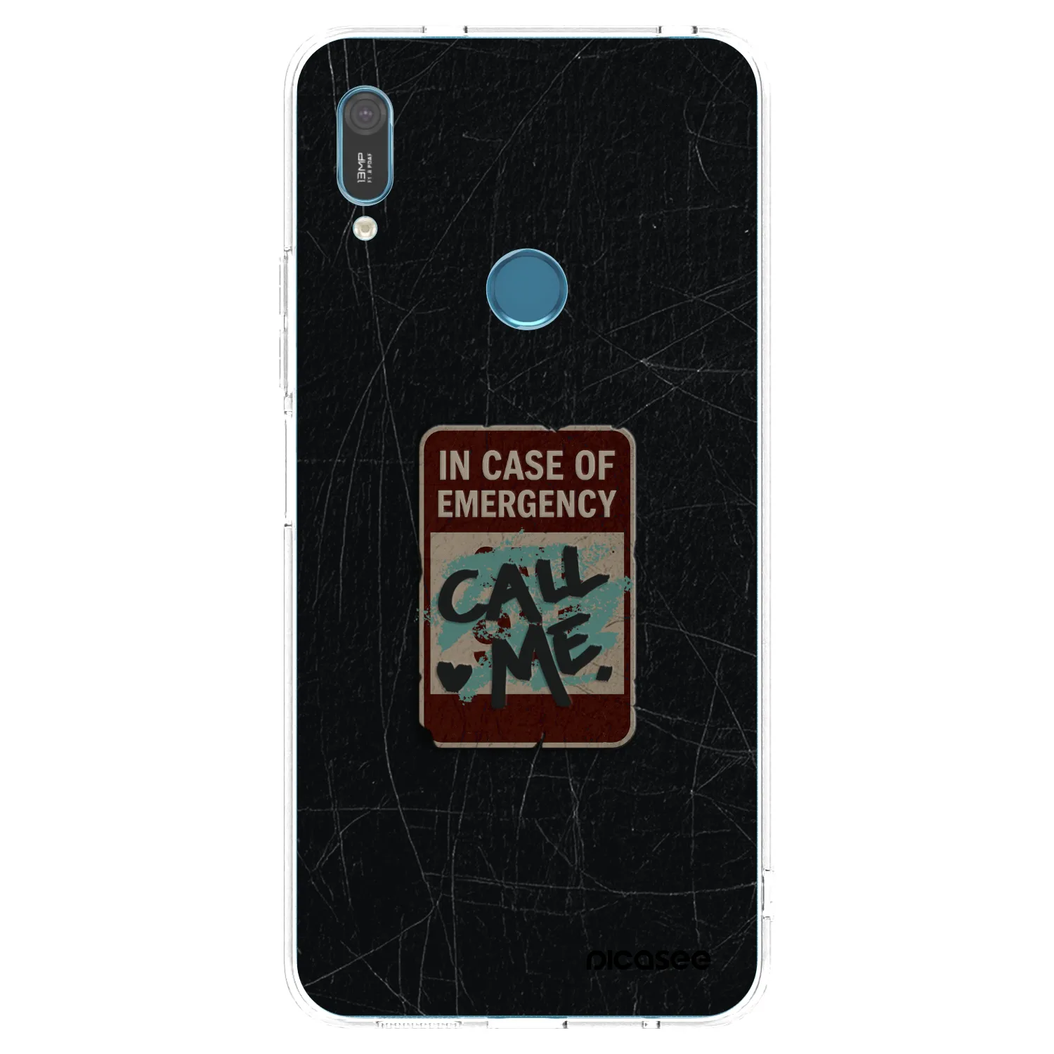 Picasee silikonový průhledný obal pro Huawei Y6 2019 - EMERGENCY