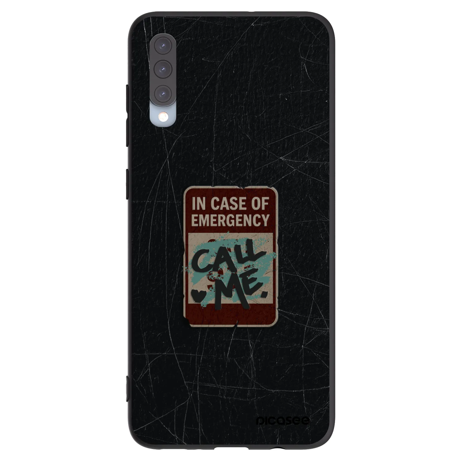 Picasee silikonový černý obal pro Samsung Galaxy A70 A705F - EMERGENCY