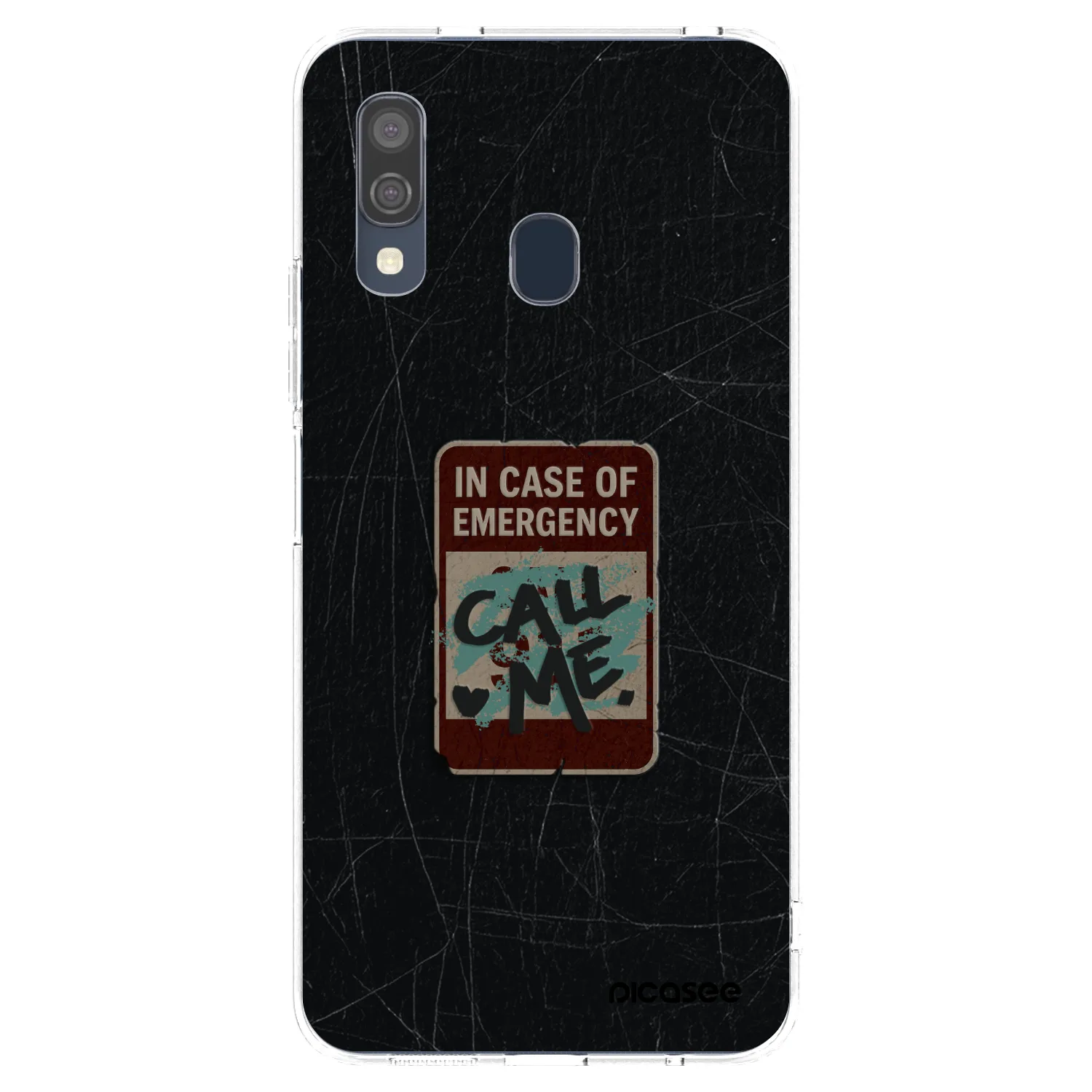 Picasee silikonový průhledný obal pro Samsung Galaxy A40 A405F - EMERGENCY