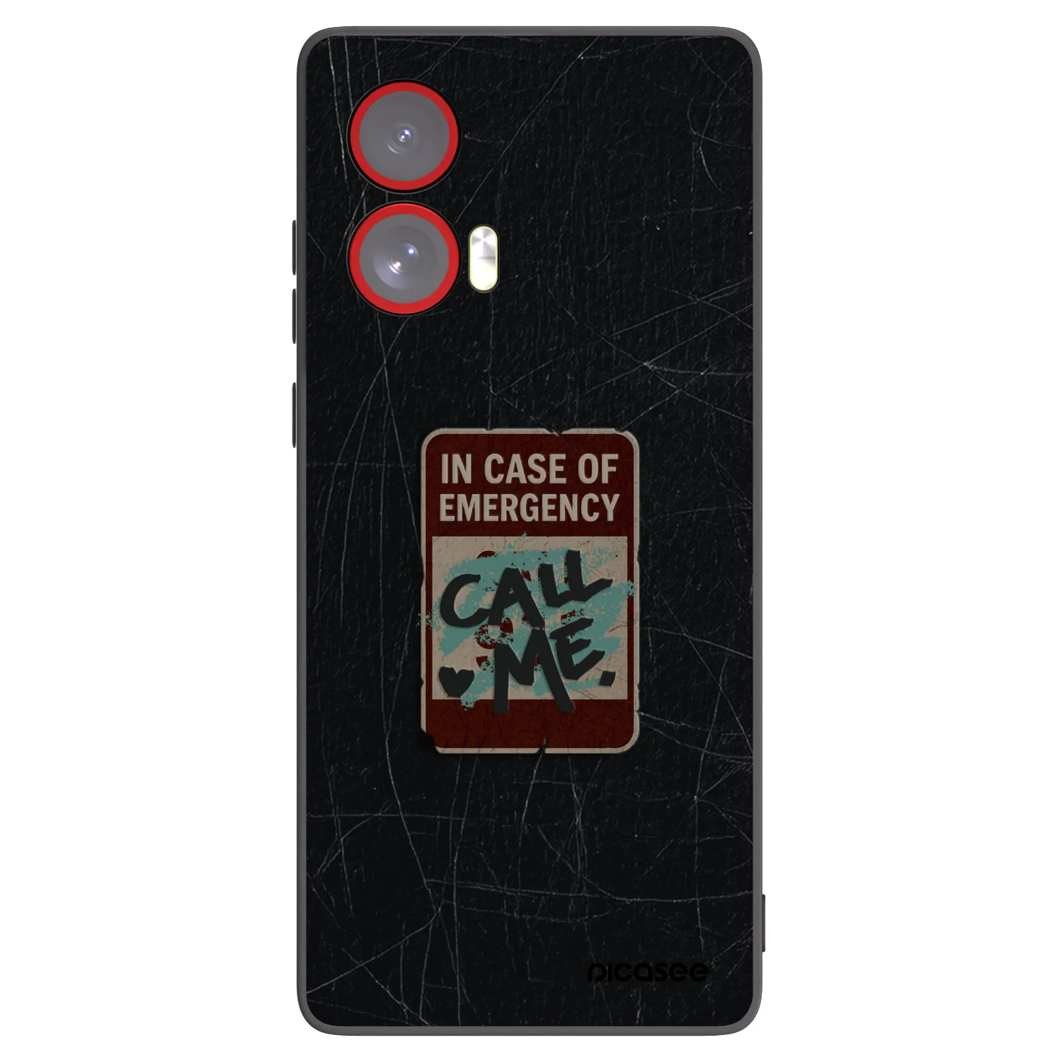 Picasee silikonový černý obal pro Motorola Edge 50 Fusion - EMERGENCY