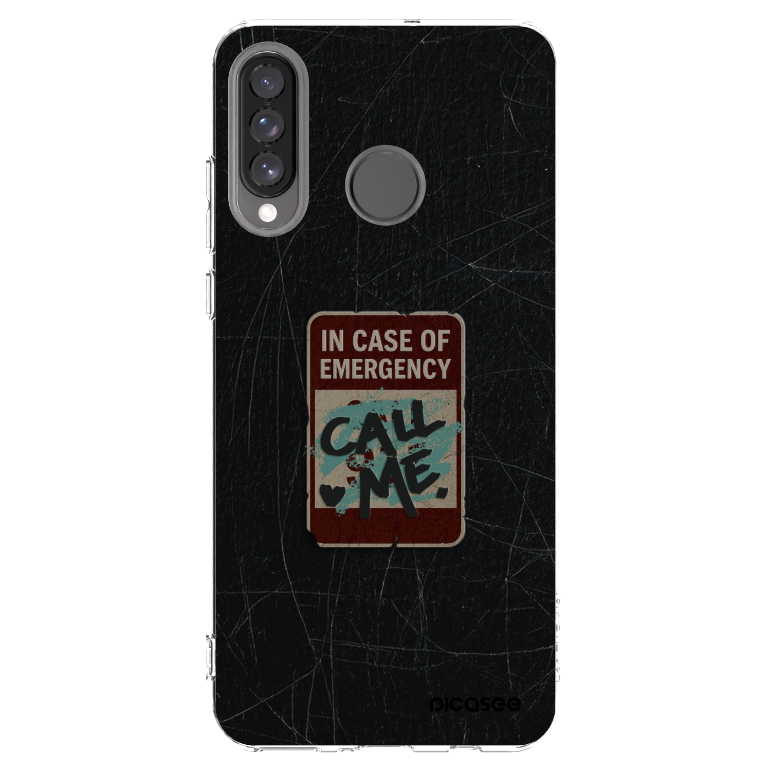 Picasee silikonový průhledný obal pro Huawei P30 Lite - EMERGENCY