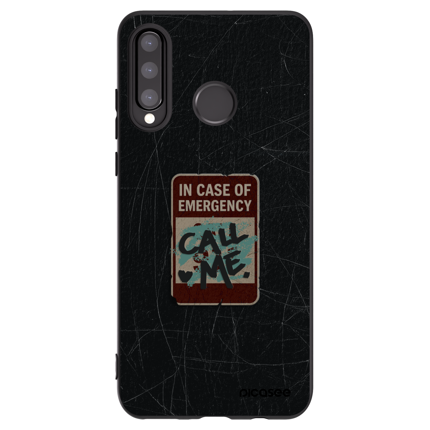 Picasee silikonový černý obal pro Huawei P30 Lite - EMERGENCY