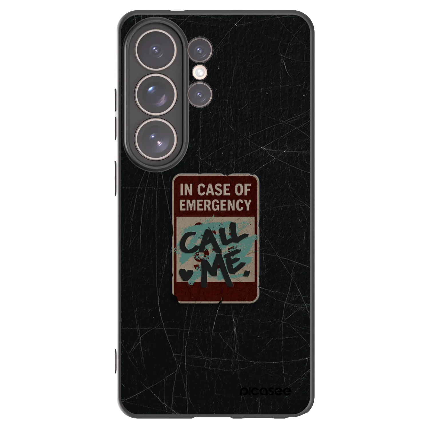 Picasee silikonový černý obal pro Samsung Galaxy S26 Ultra - EMERGENCY