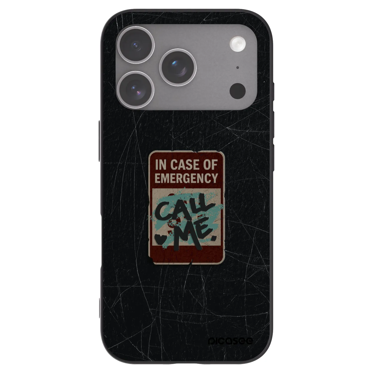 Picasee silikonový černý obal pro Apple iPhone 18 Pro - EMERGENCY