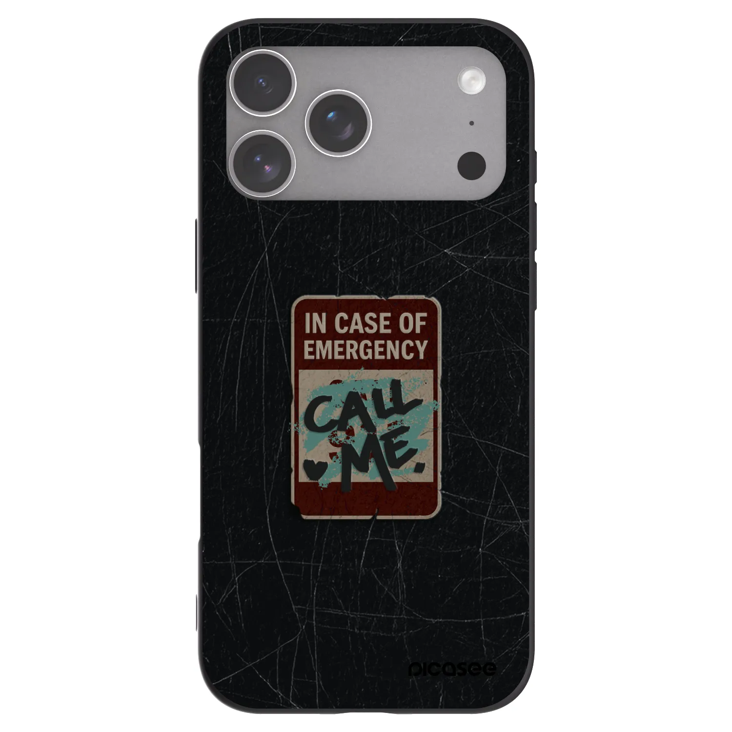 Picasee silikonový černý obal pro Apple iPhone 18 Pro Max - EMERGENCY