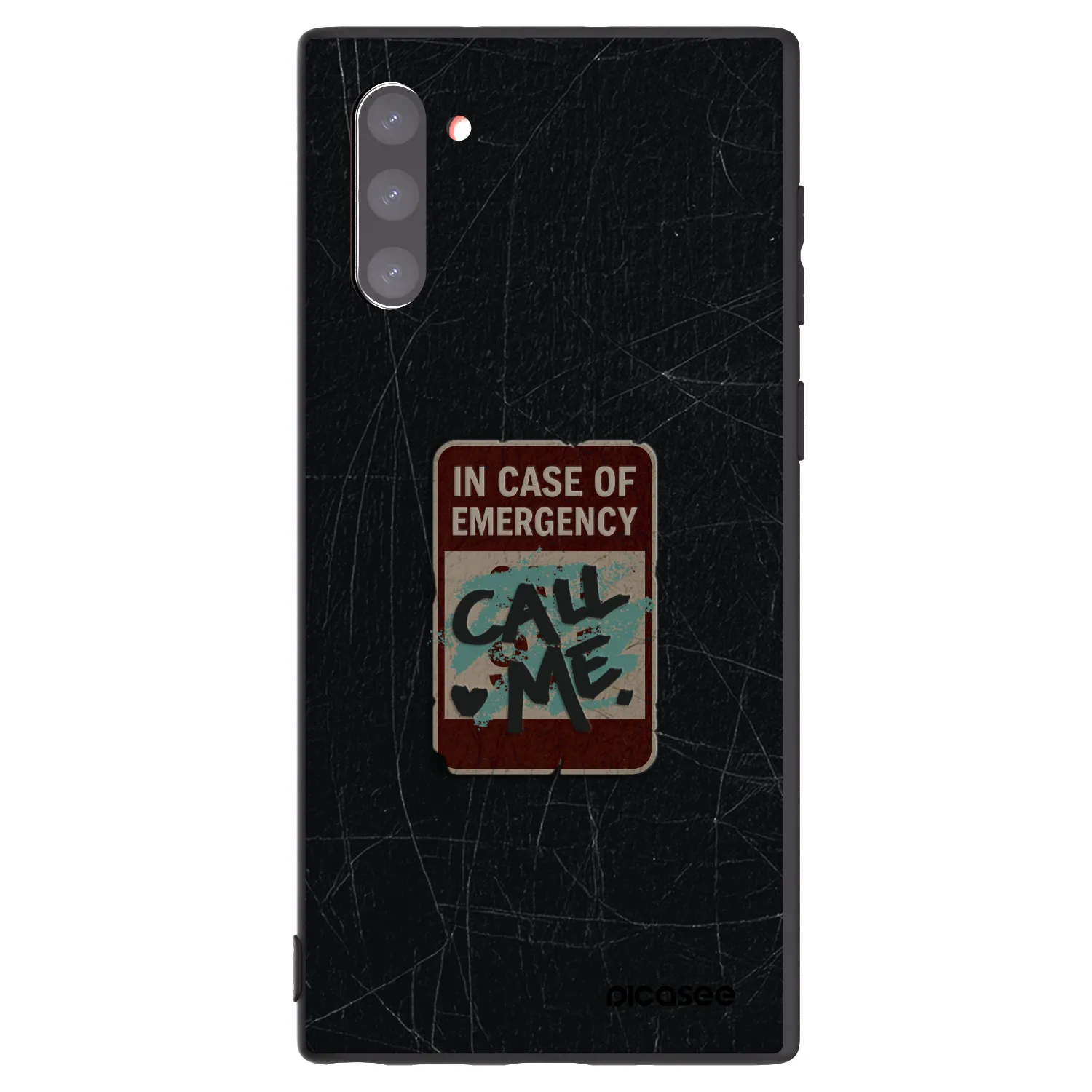 Picasee silikonový černý obal pro Samsung Galaxy Note 10 N970F - EMERGENCY