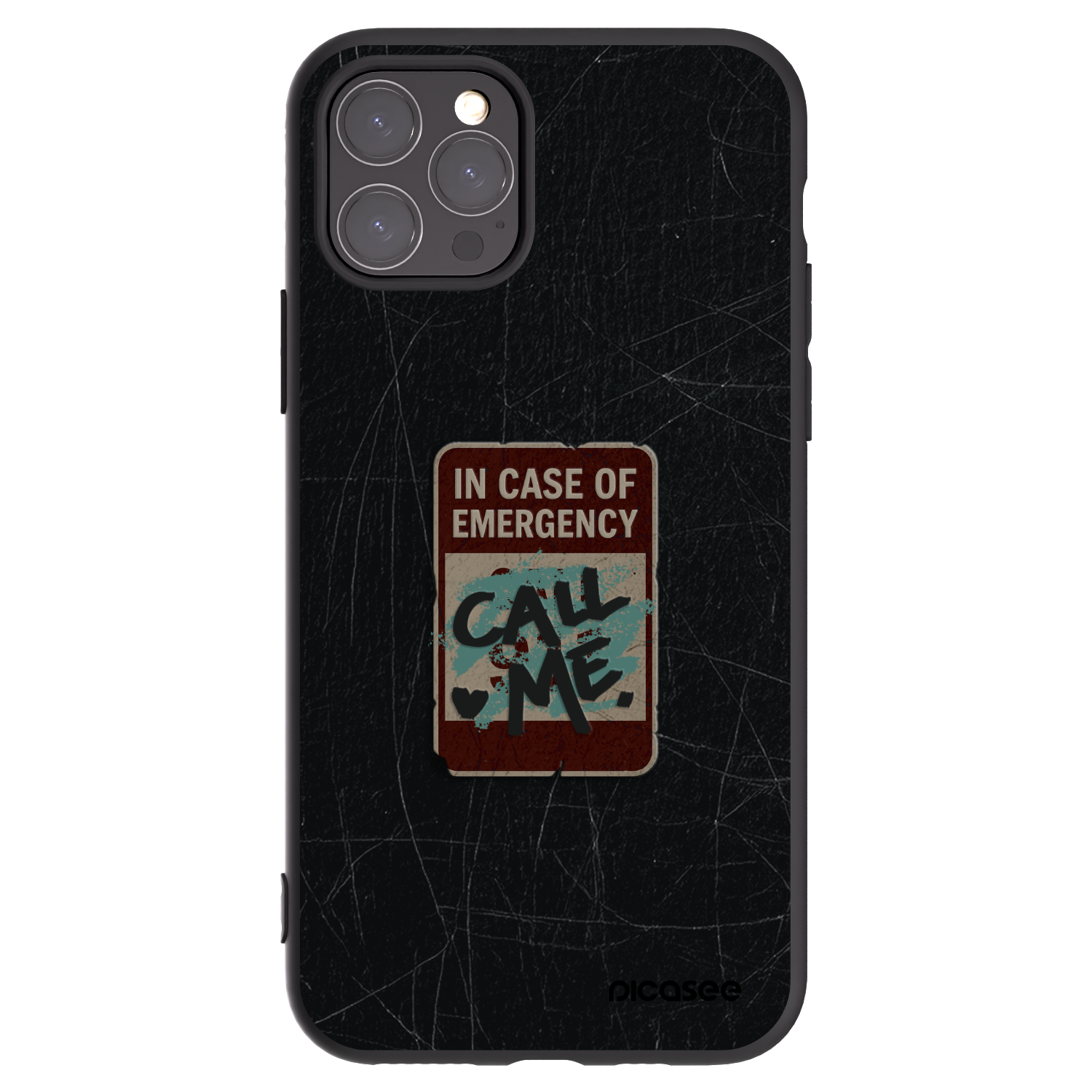 Picasee silikonový černý obal pro Apple iPhone 11 Pro - EMERGENCY