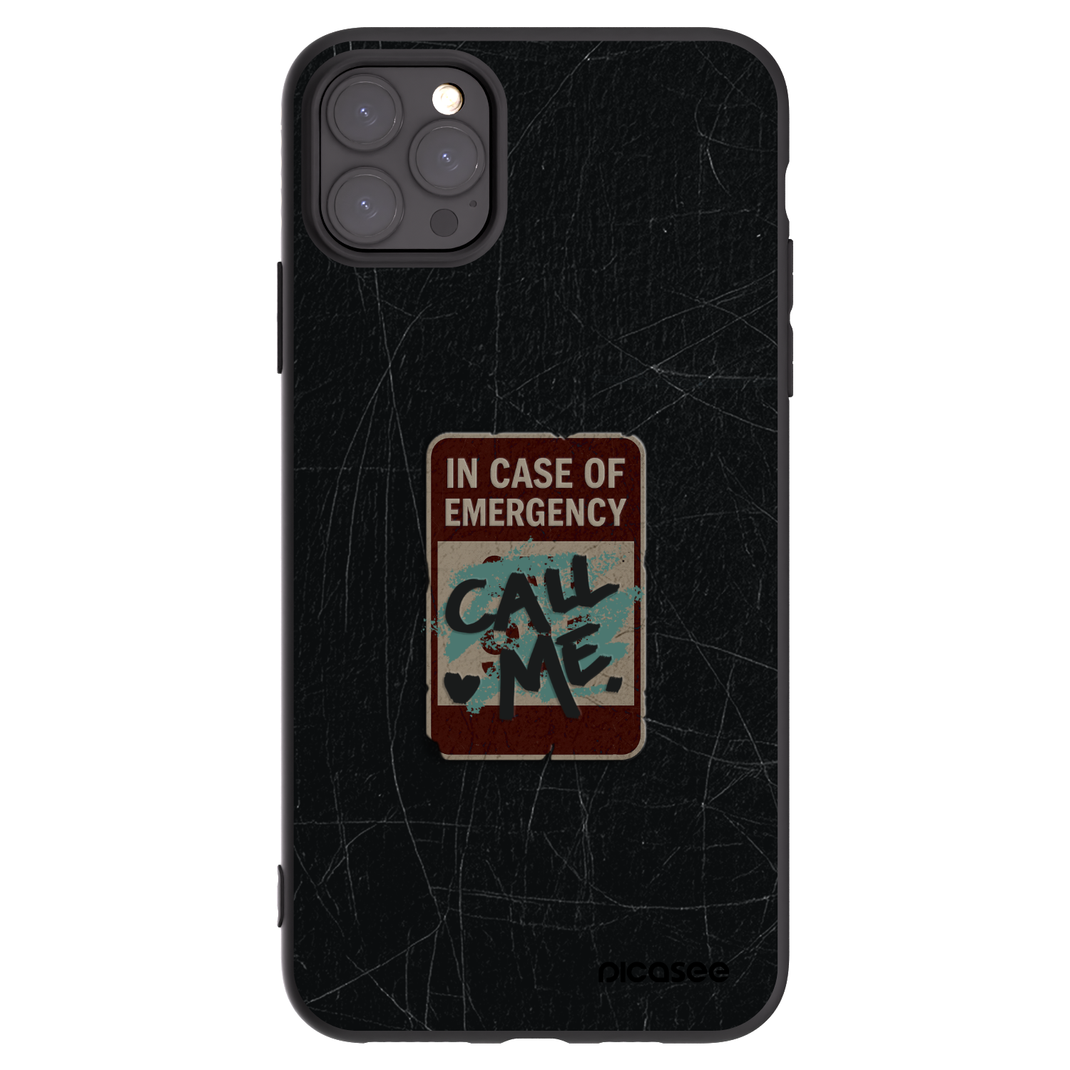 Picasee silikonový černý obal pro Apple iPhone 11 Pro Max - EMERGENCY