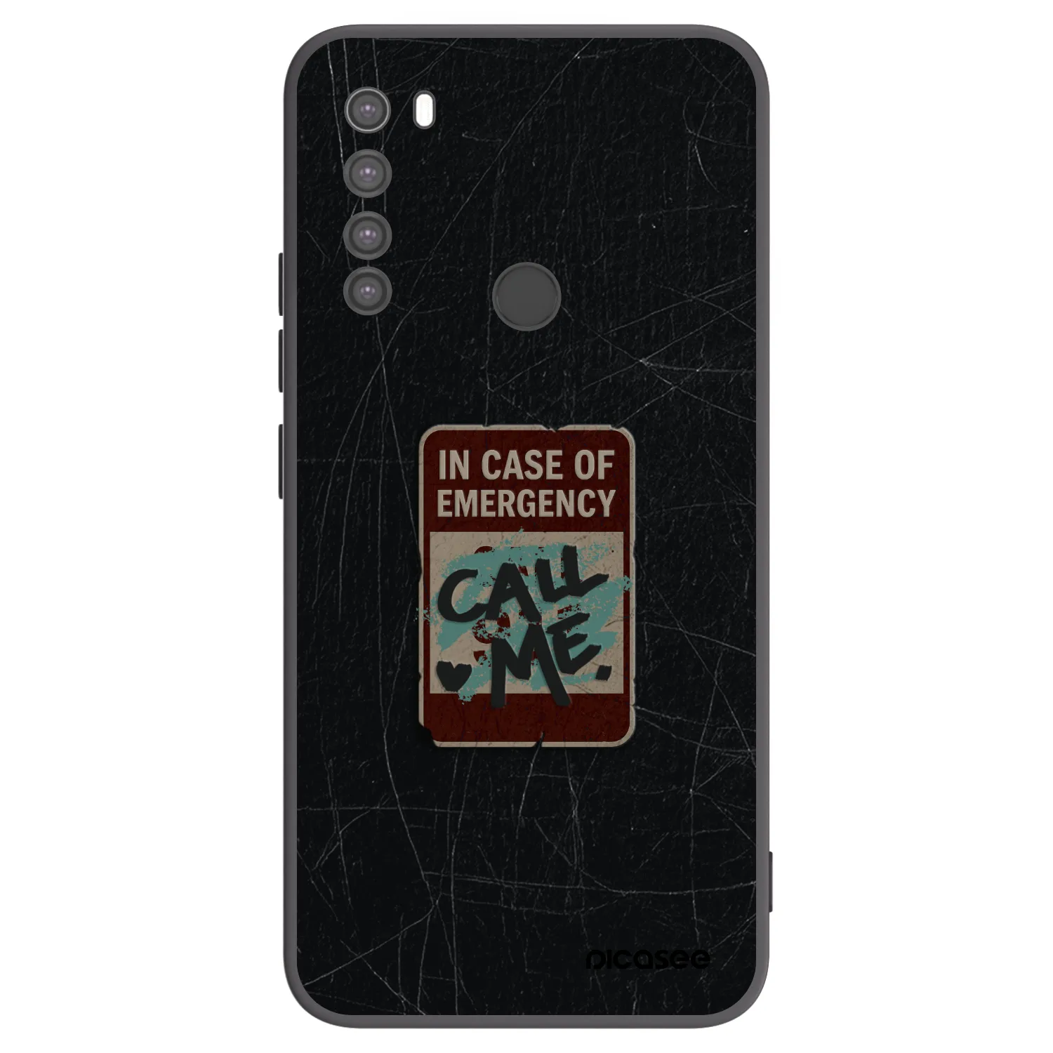 Picasee silikonový černý obal pro Xiaomi Redmi Note 8 - EMERGENCY
