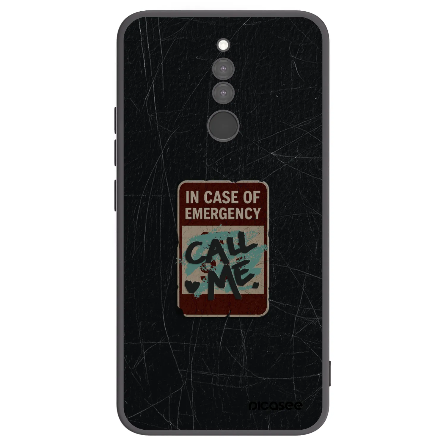 Picasee silikonový černý obal pro Xiaomi Redmi 8 - EMERGENCY