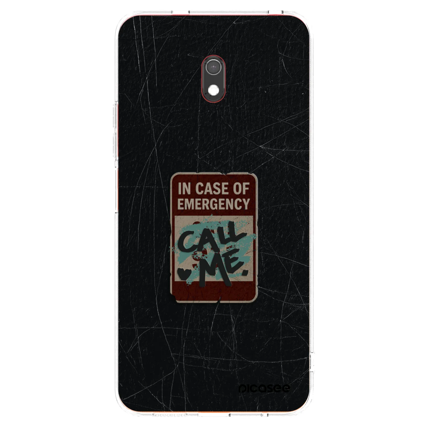 Picasee silikonový průhledný obal pro Xiaomi Redmi 8A - EMERGENCY