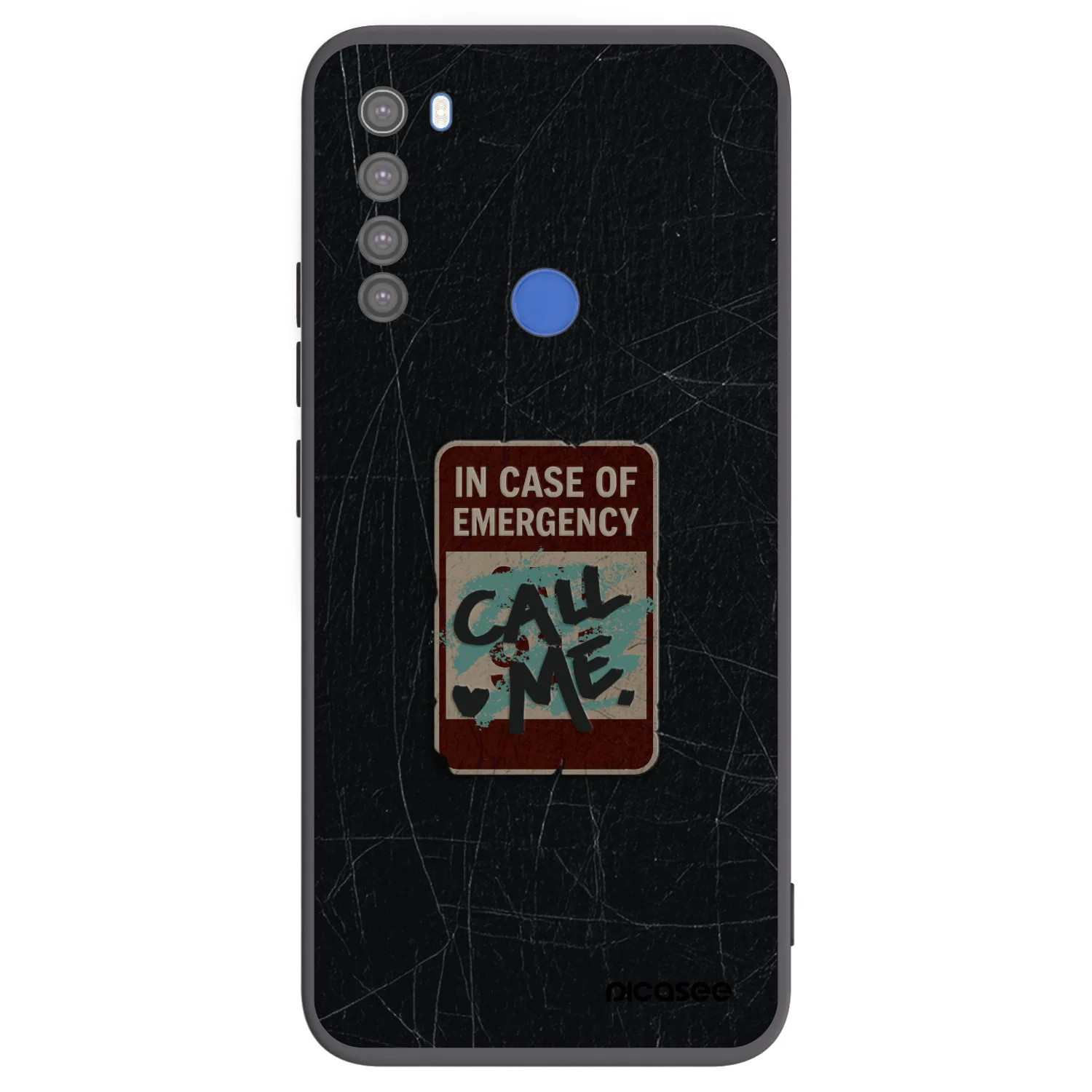 Picasee silikonový černý obal pro Xiaomi Redmi Note 8T - EMERGENCY
