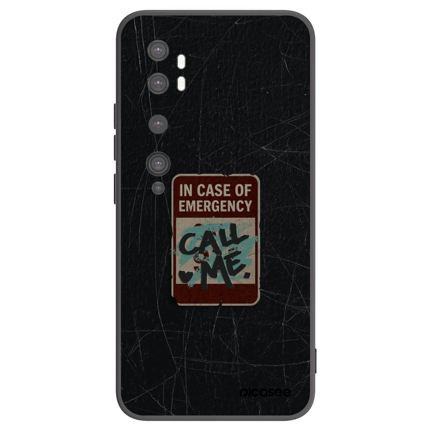 Picasee silikonový černý obal pro Xiaomi Mi Note 10 (Pro) - EMERGENCY