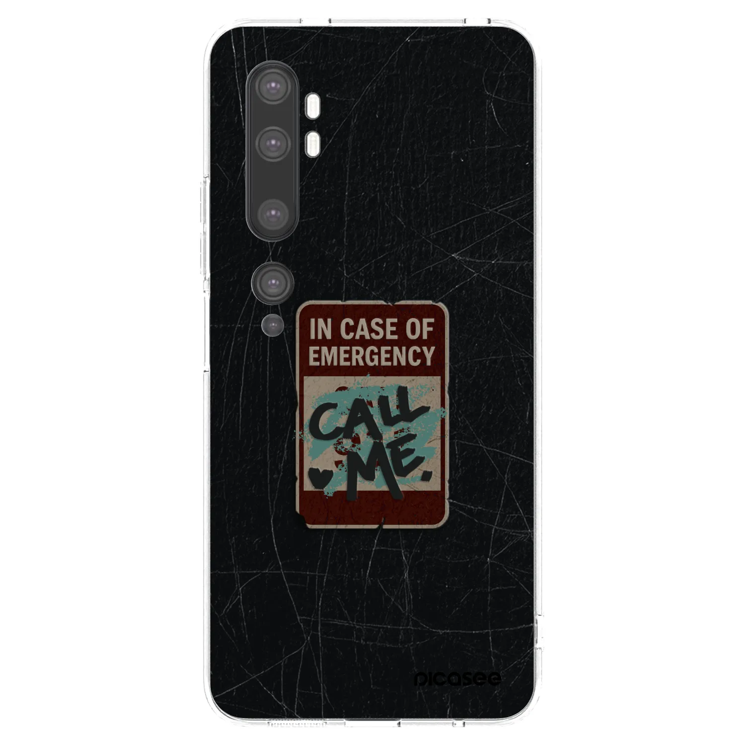 Picasee silikonový průhledný obal pro Xiaomi Mi Note 10 (Pro) - EMERGENCY