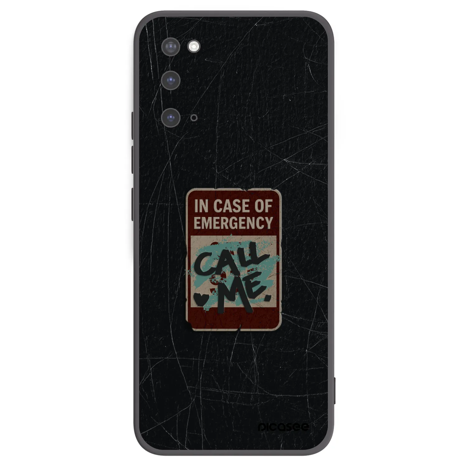Picasee silikonový černý obal pro Samsung Galaxy S20 G980F - EMERGENCY