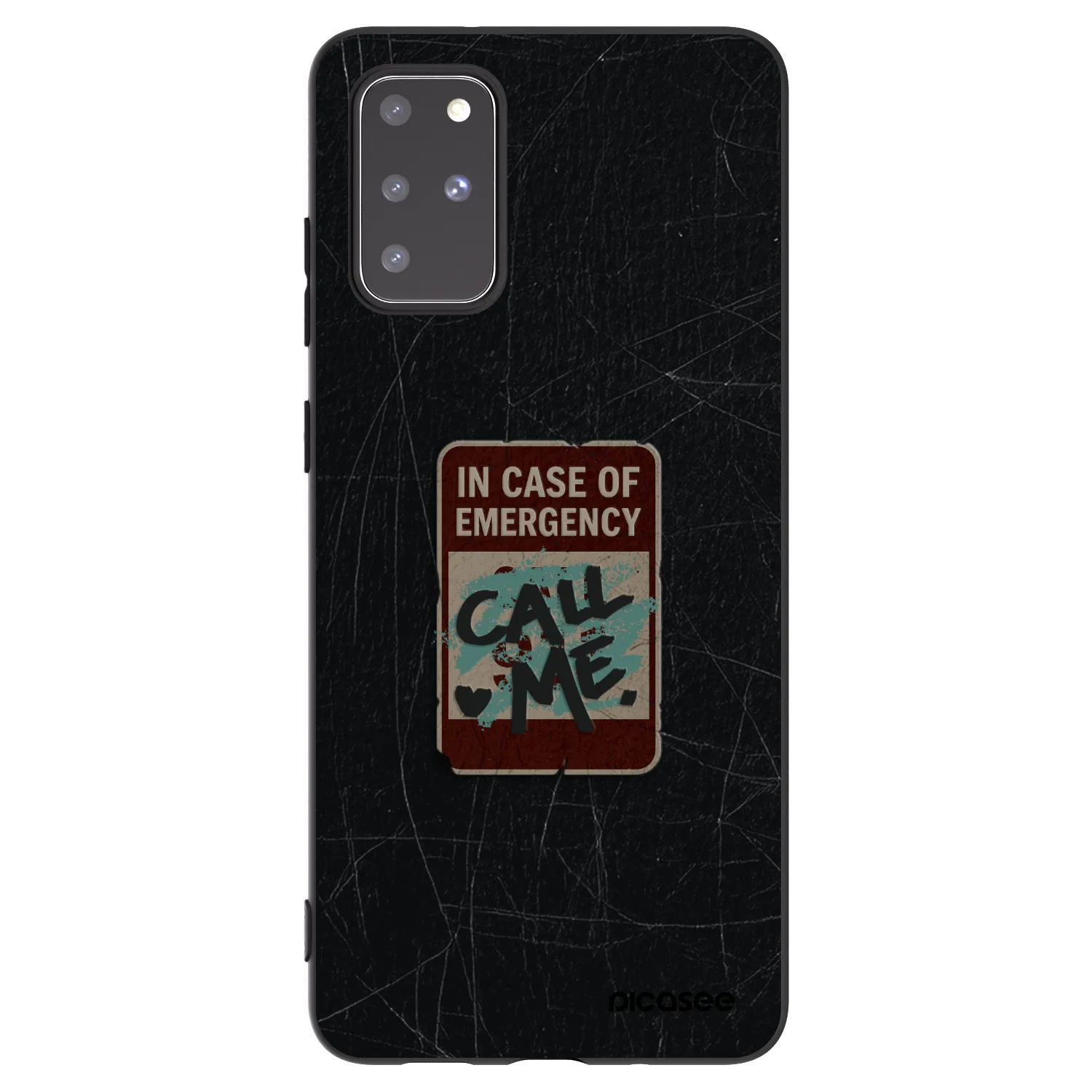 Picasee silikonový černý obal pro Samsung Galaxy S20+ G985F - EMERGENCY