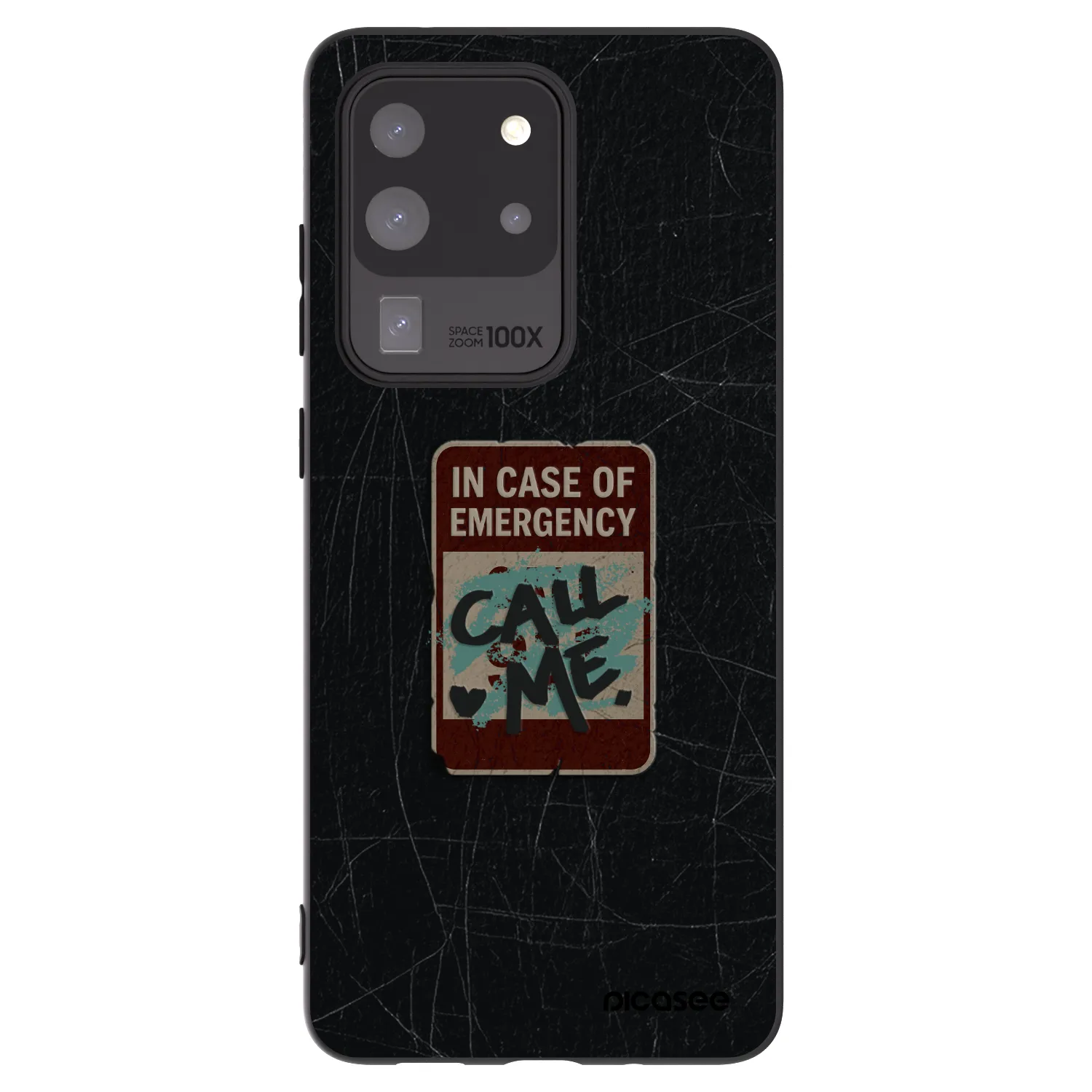 Picasee silikonový černý obal pro Samsung Galaxy S20 Ultra 5G G988F - EMERGENCY