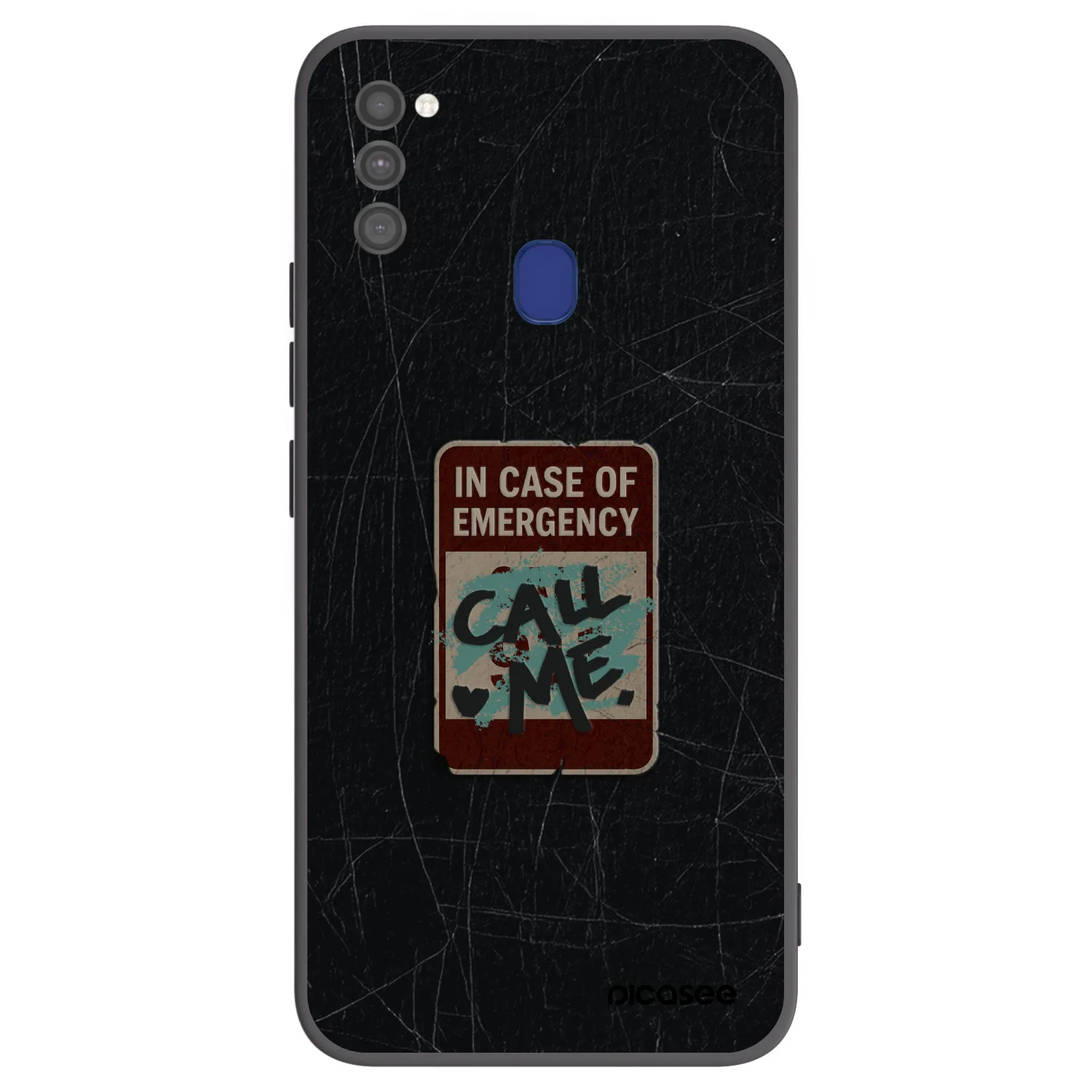 Picasee silikonový černý obal pro Samsung Galaxy M21 M215F - EMERGENCY