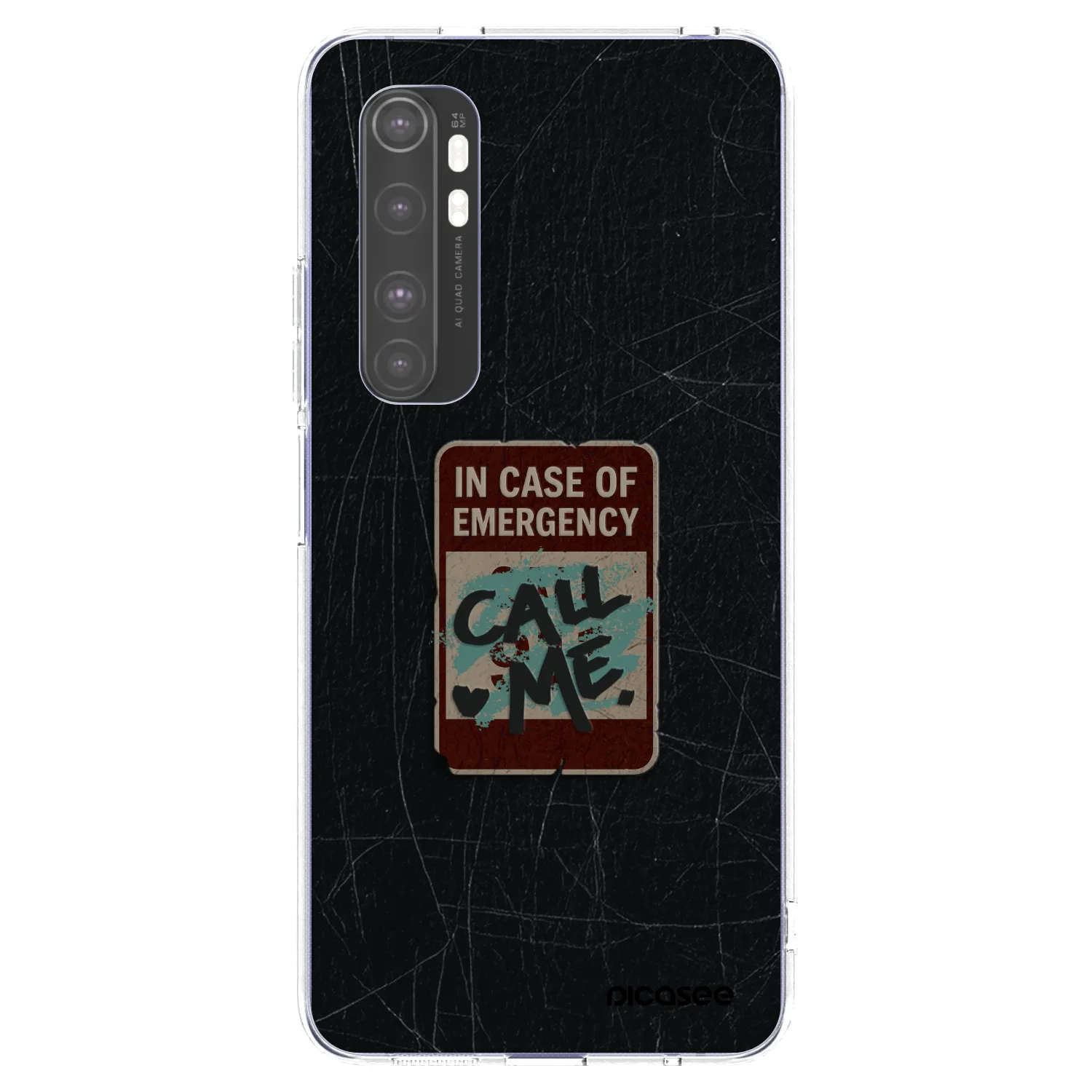 Picasee silikonový průhledný obal pro Xiaomi Mi Note 10 Lite - EMERGENCY
