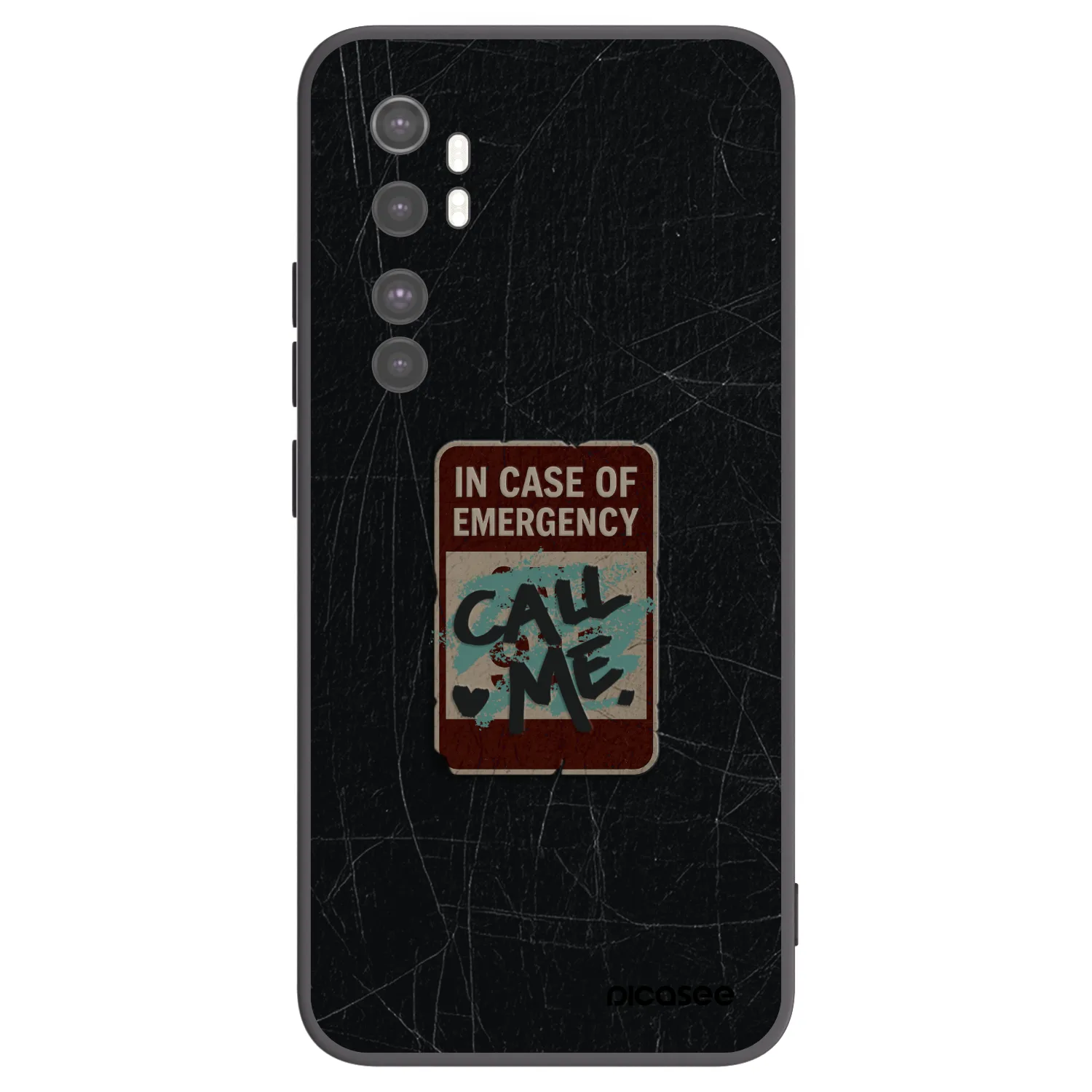 Picasee silikonový černý obal pro Xiaomi Mi Note 10 Lite - EMERGENCY