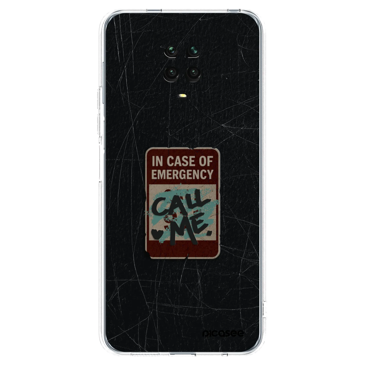 Picasee silikonový průhledný obal pro Xiaomi Redmi Note 9S - EMERGENCY