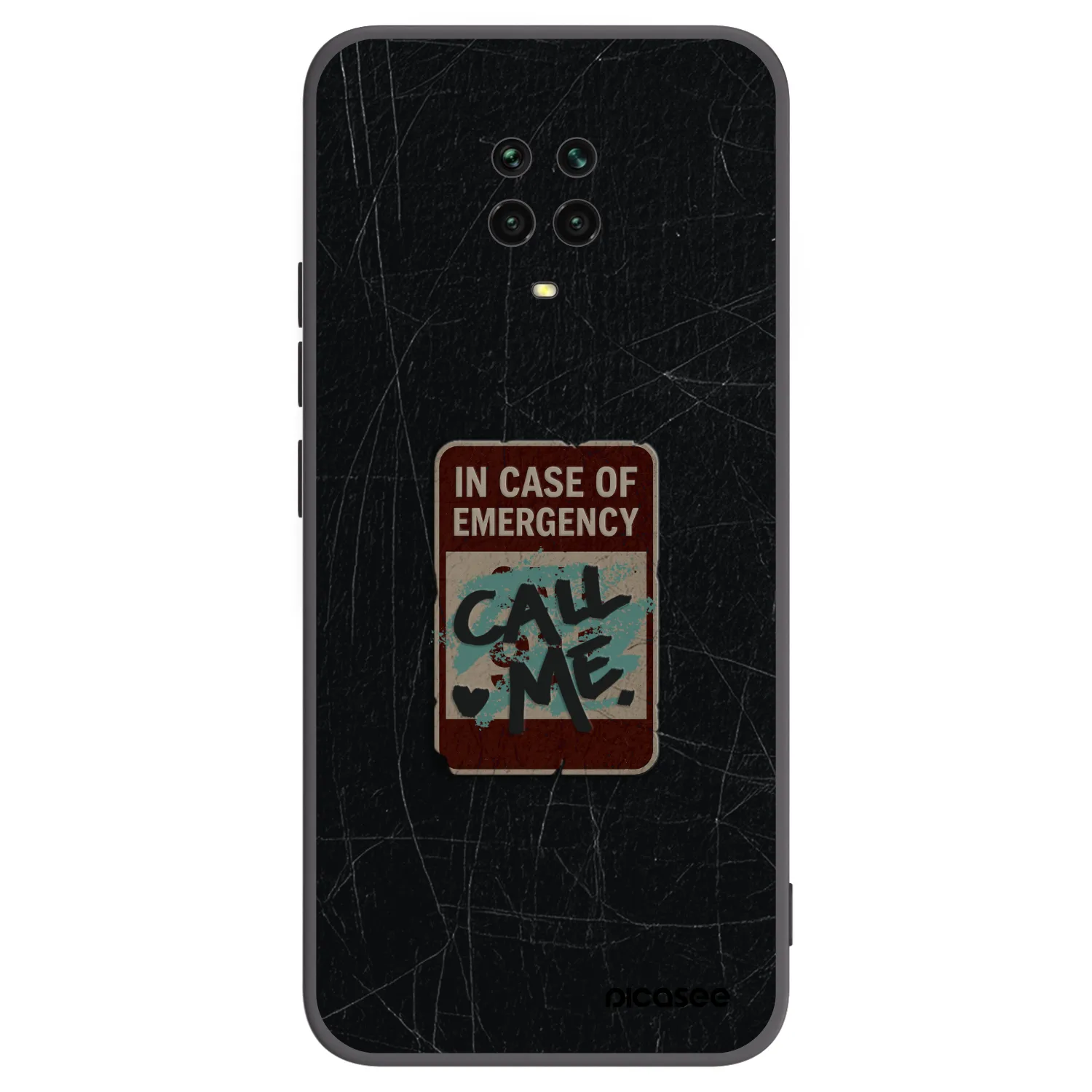 Picasee silikonový černý obal pro Xiaomi Redmi Note 9S - EMERGENCY