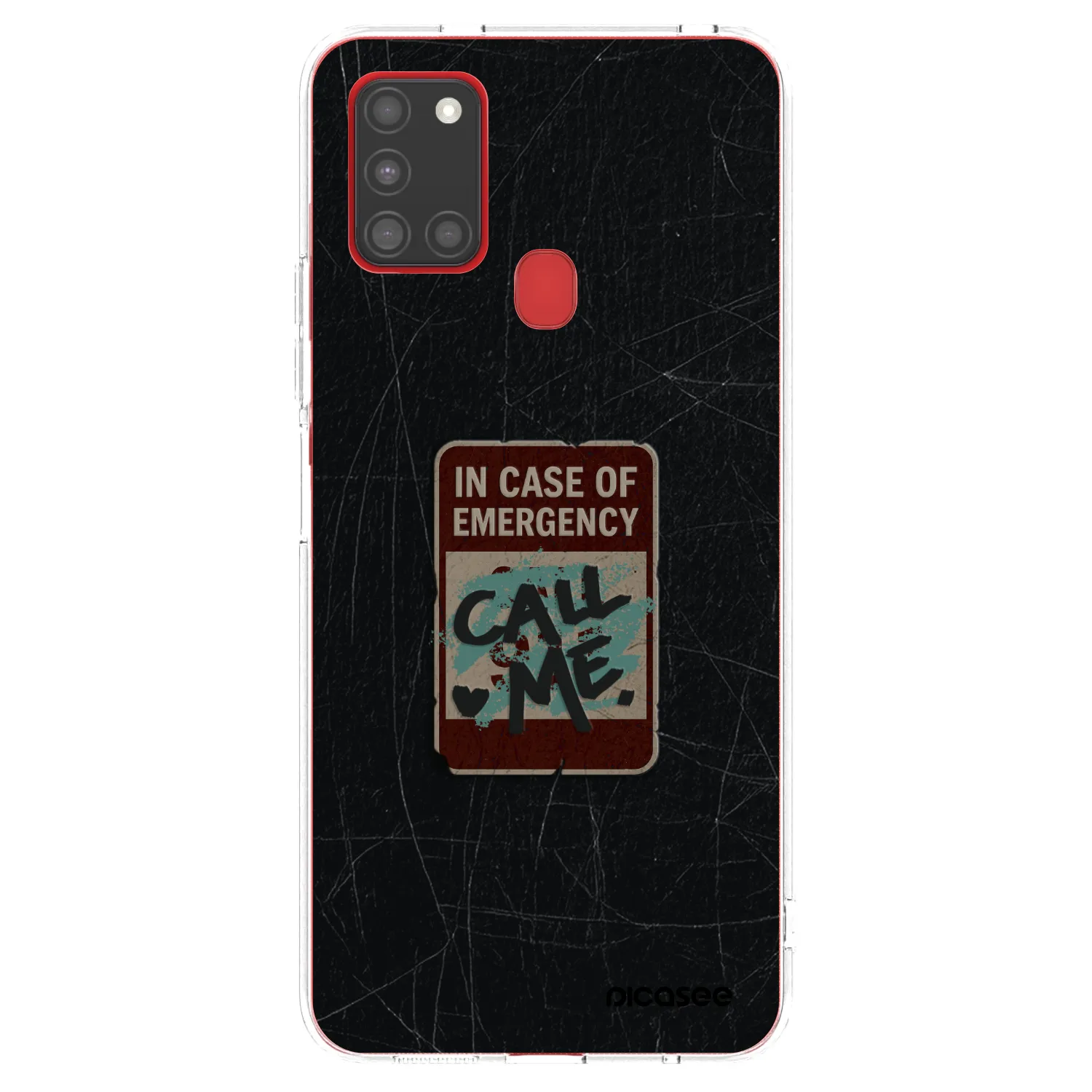 Picasee silikonový průhledný obal pro Samsung Galaxy A21s - EMERGENCY
