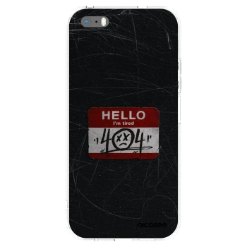 Picasee silikonový průhledný obal pro Apple iPhone 5/5S/SE - HELLO 404
