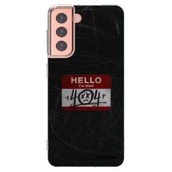 Picasee silikonový průhledný obal pro Samsung Galaxy S21 5G G991B - HELLO 404