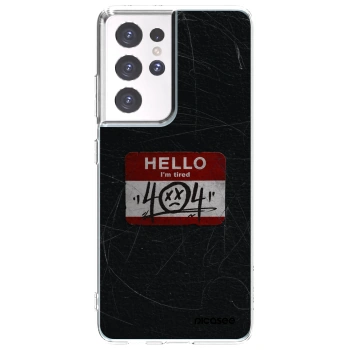 Picasee silikonový průhledný obal pro Samsung Galaxy S21 Ultra 5G G998B - HELLO 404