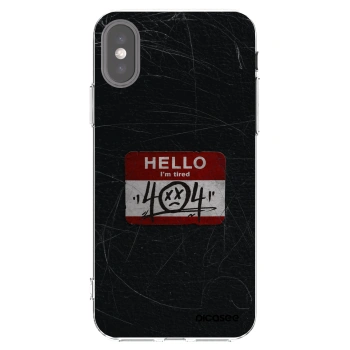 Picasee silikonový průhledný obal pro Apple iPhone X/XS - HELLO 404