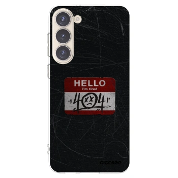 Picasee silikonový průhledný obal pro Samsung Galaxy S23+ 5G - HELLO 404
