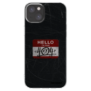Picasee silikonový průhledný obal pro Apple iPhone 15 Plus - HELLO 404
