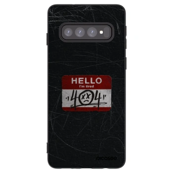 Picasee silikonový černý obal pro Samsung Galaxy S10 G973 - HELLO 404