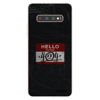 Picasee silikonový průhledný obal pro Samsung Galaxy S10 Plus G975 - HELLO 404