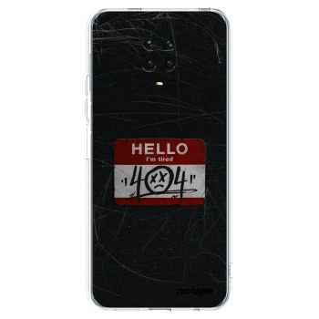 Picasee silikonový průhledný obal pro Xiaomi Redmi Note 9 Pro - HELLO 404