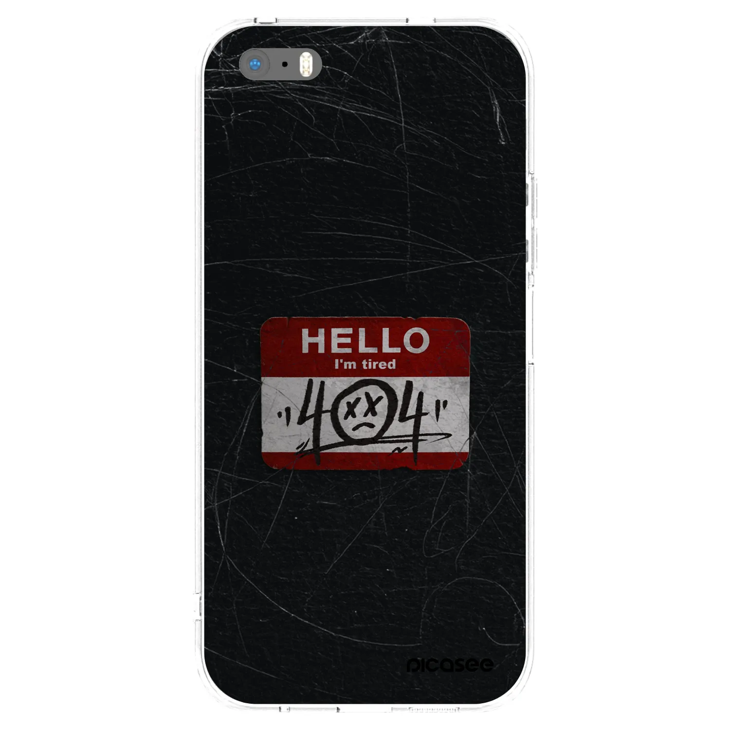 Picasee silikonový průhledný obal pro Apple iPhone 5/5S/SE - HELLO 404