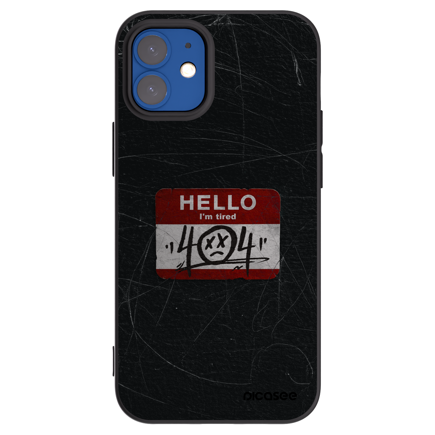 Picasee silikonový černý obal pro Apple iPhone 12 mini - HELLO 404