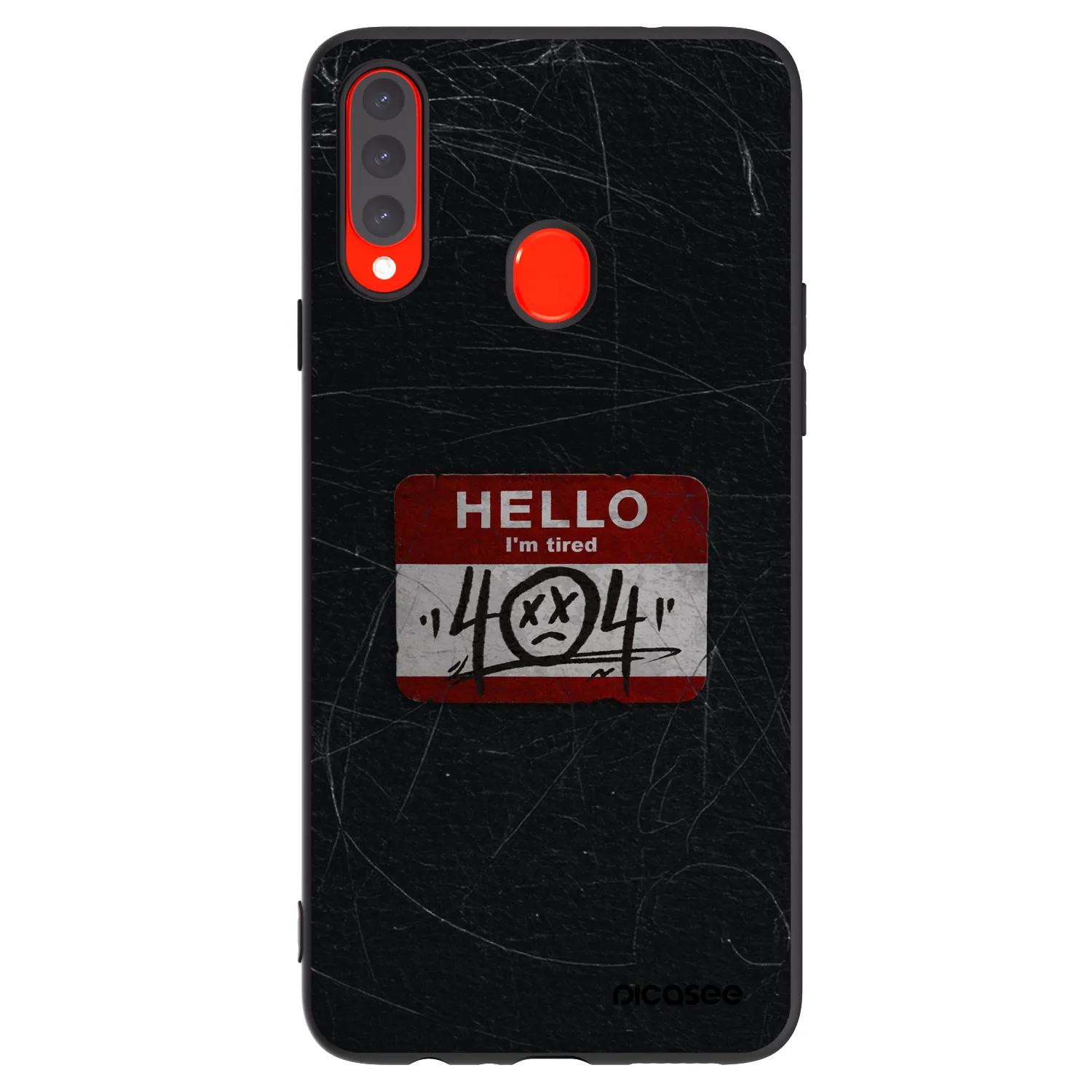 Picasee silikonový černý obal pro Samsung Galaxy A20s - HELLO 404