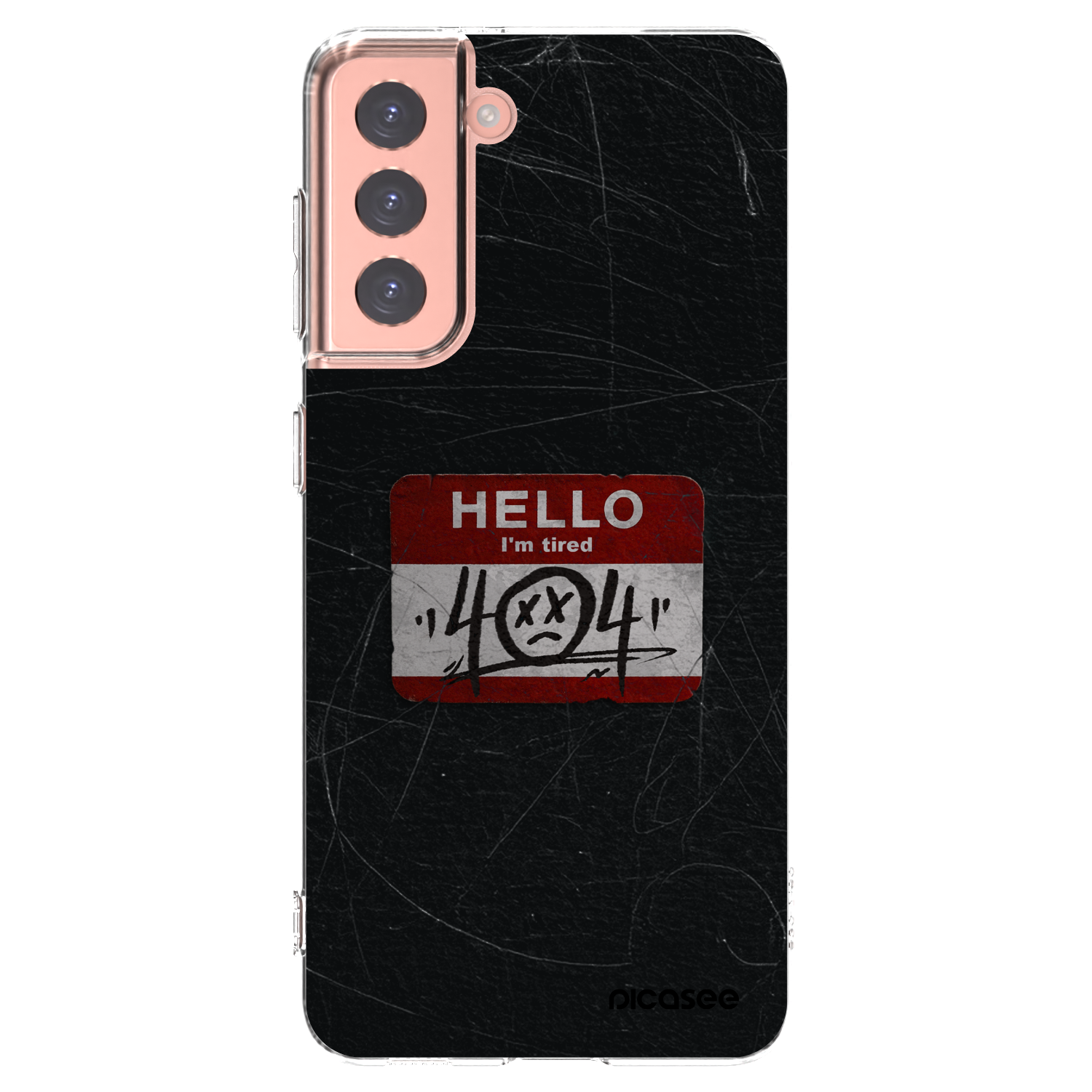 Picasee silikonový průhledný obal pro Samsung Galaxy S21 5G G991B - HELLO 404