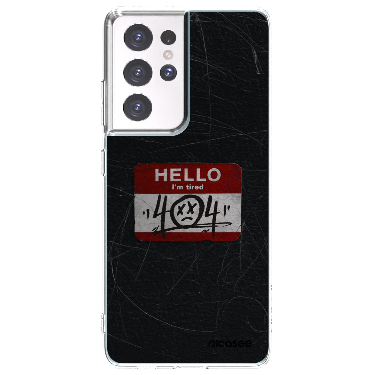 Picasee silikonový průhledný obal pro Samsung Galaxy S21 Ultra 5G G998B - HELLO 404