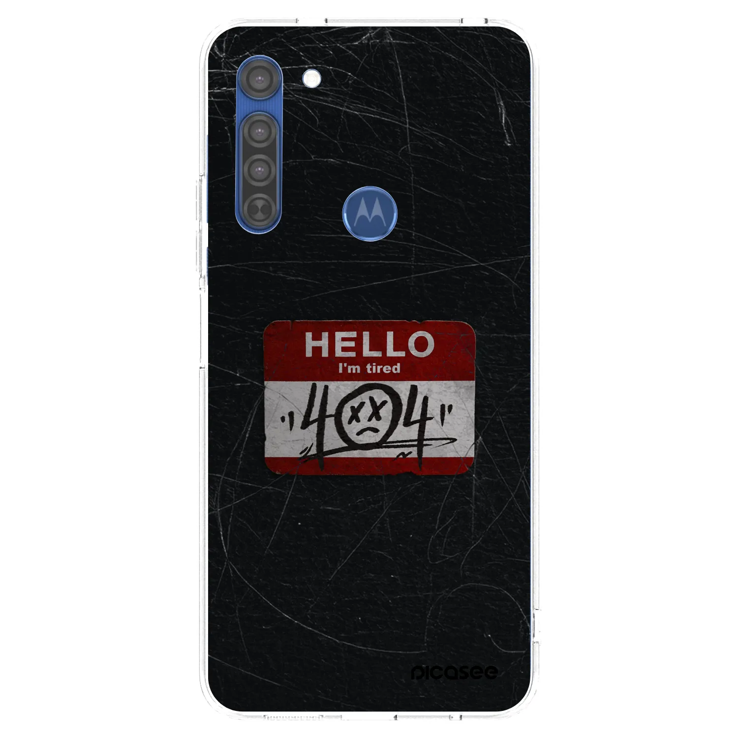Picasee silikonový průhledný obal pro Motorola Moto G8 - HELLO 404