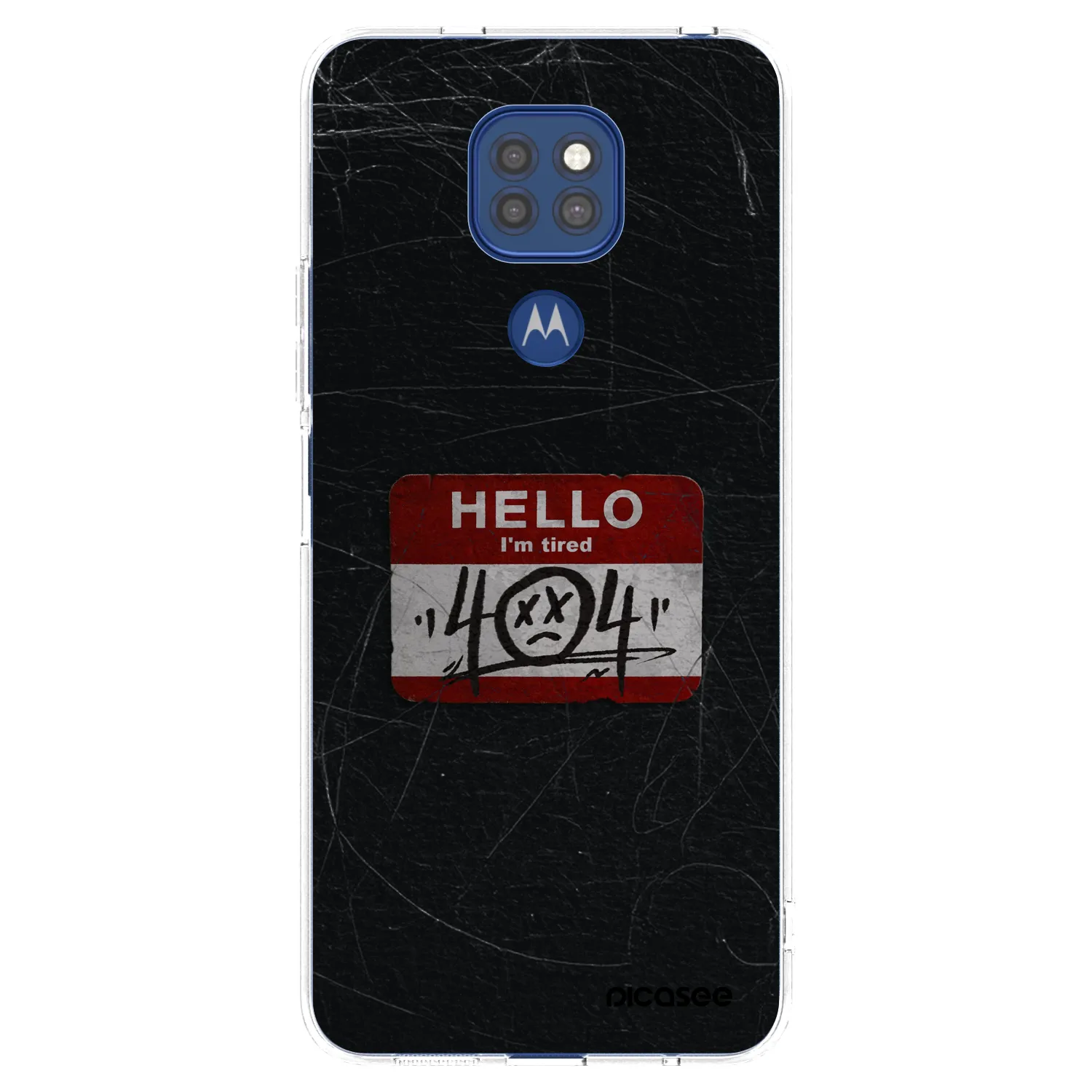 Picasee silikonový průhledný obal pro Motorola Moto G9 Play - HELLO 404