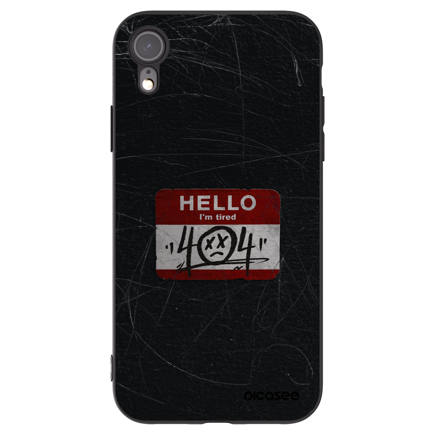 Picasee silikonový černý obal pro Apple iPhone XR - HELLO 404