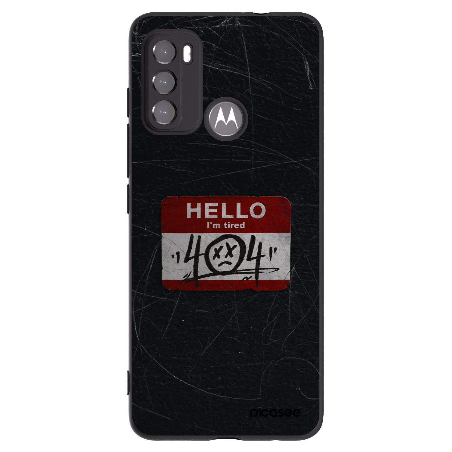 Picasee silikonový černý obal pro Motorola Moto G60 - HELLO 404