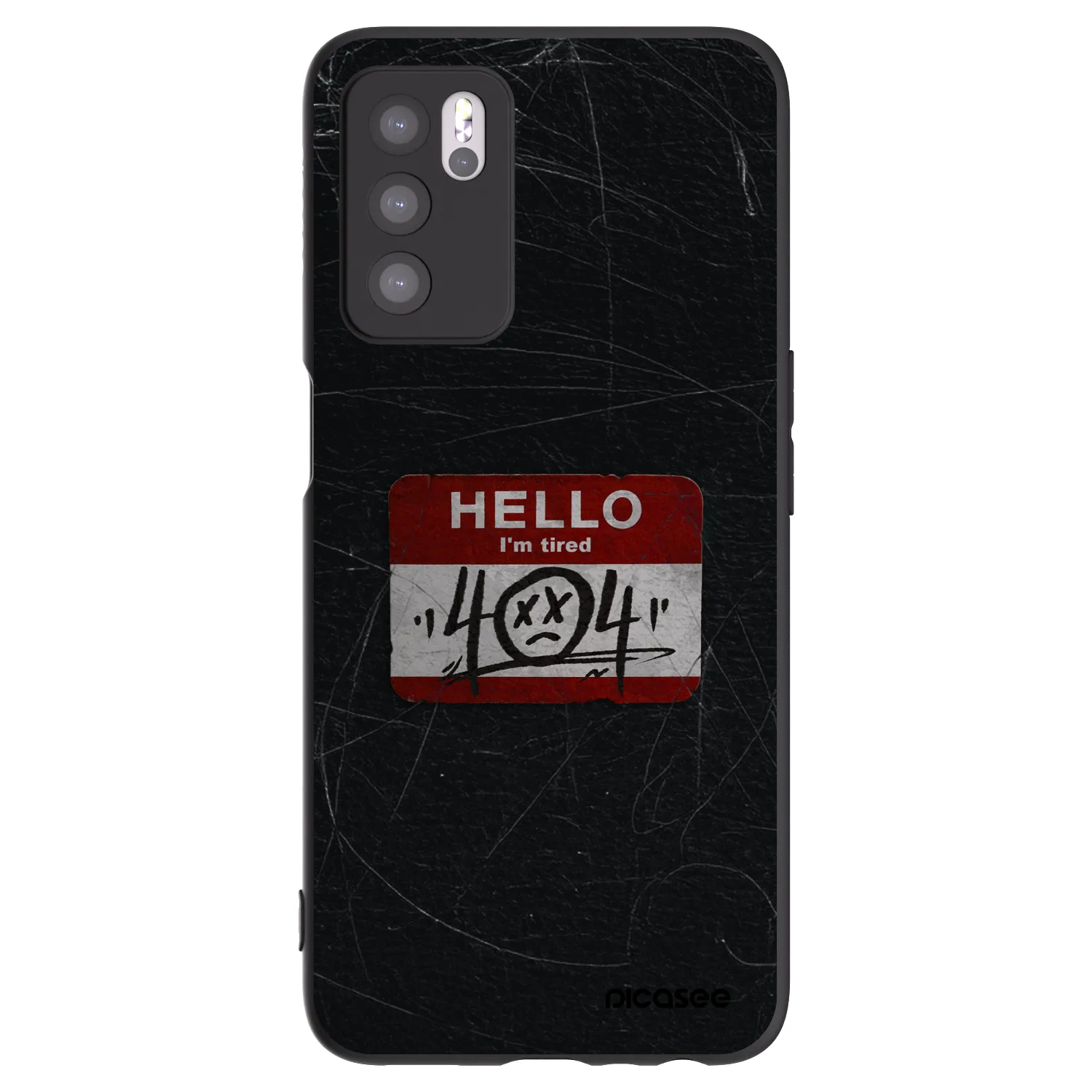 Picasee silikonový černý obal pro OPPO A16s - HELLO 404