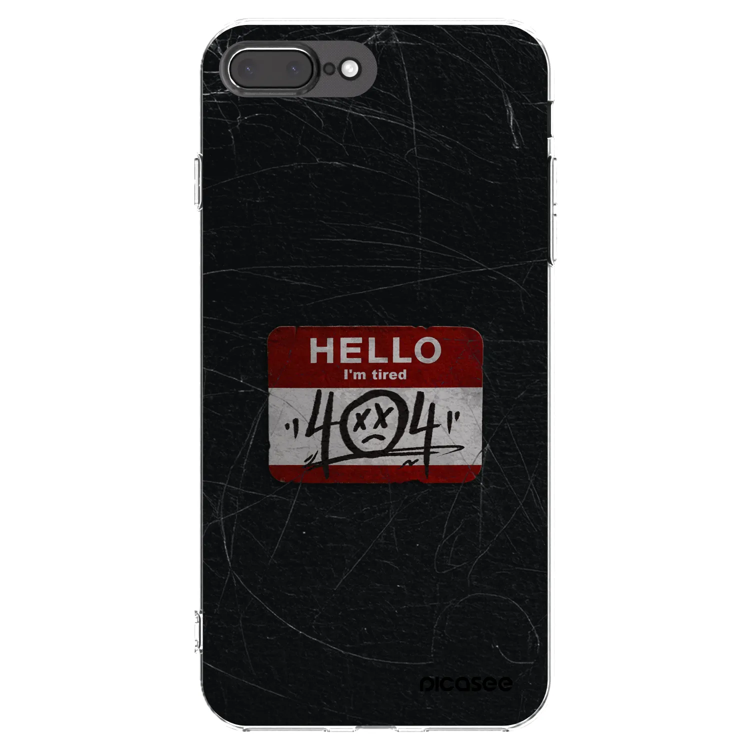 Picasee silikonový průhledný obal pro Apple iPhone 8 Plus - HELLO 404