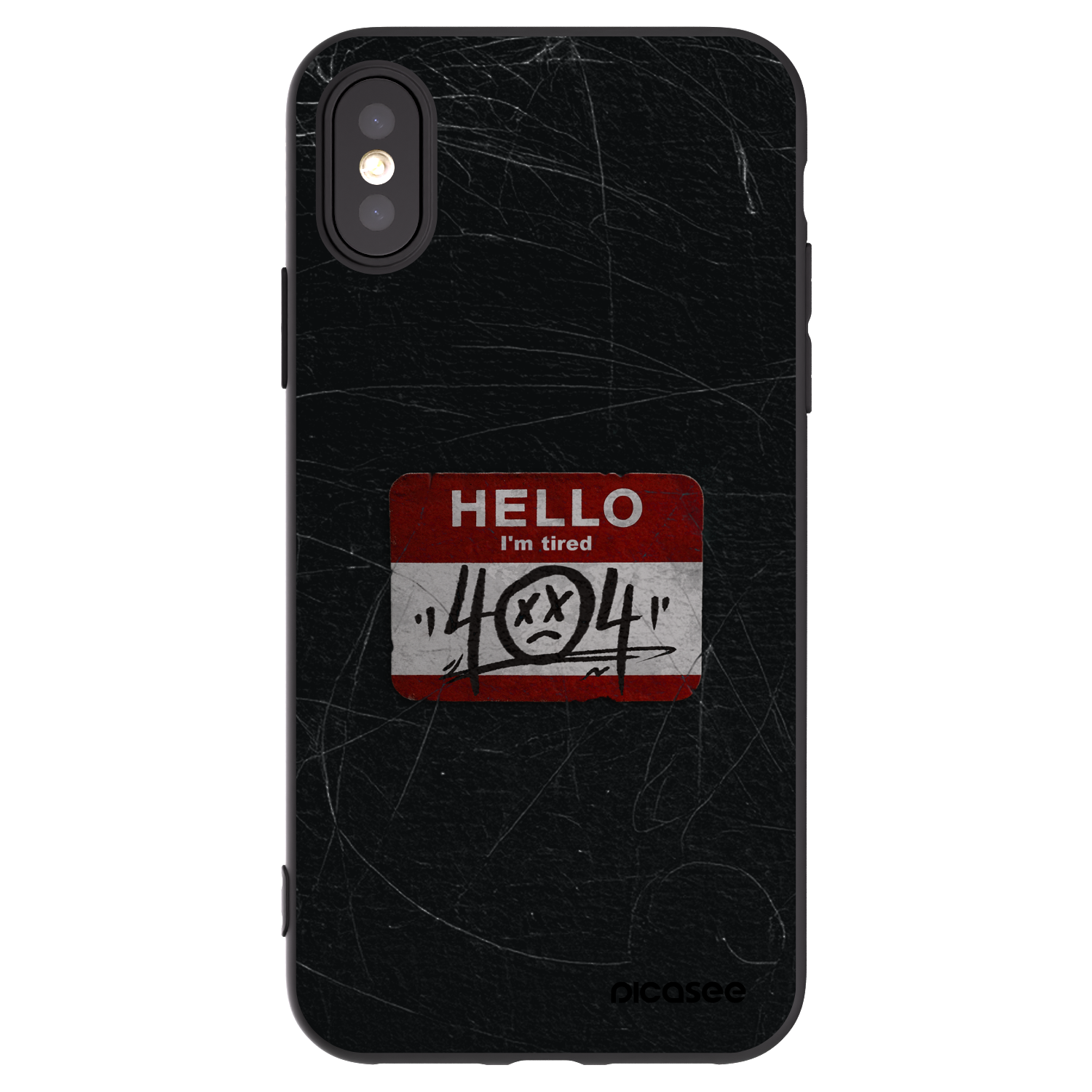 Picasee silikonový černý obal pro Apple iPhone X/XS - HELLO 404